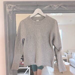 Joie 100% Cashmere Gray Sweater 2-Ply Luxury Knit Size Medium